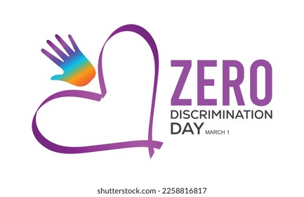 Ilustración vectorial del Día de la Discriminación Cero. Adecuado para tarjeta de felicitación, afiche y cartel.
