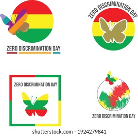 ZERO Diskriminierung Tag lebhafte Farbe Symbol, Logo, Banner-Vorlage Vektor eps10.03 Diskriminierungstag Vektor Poster Regenbogen Farbe. Menschenrechtskonzepte Logo, Symbol, Banner-Konzept.