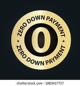 Zero Down Payment Stamp, Golden Premium Vector Icon