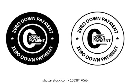Zero Down Payment Vector Icon In Black Color