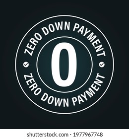 zero down payment vector icon isolated on dark background