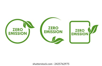 Zero emission badge logo template illustration