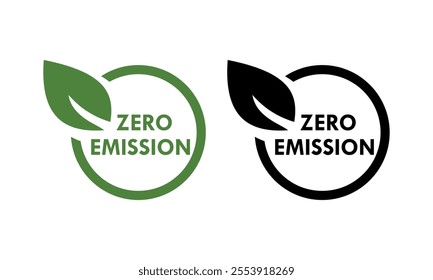 Zero emission badge logo template illustration