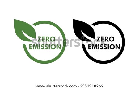 Zero emission badge logo template illustration