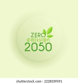 Zero emission by 2050. Clean energy concept. Sustainable industry and transport. CO2 neutral concept. Clean energy. Vector illustration