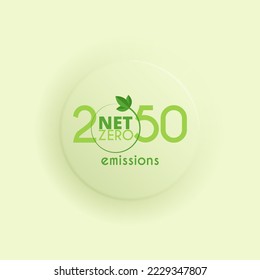 Zero emission by 2050. Clean energy concept. Sustainable industry and transport. CO2 neutral concept. Clean energy. Vector illustration