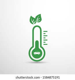 Zero Emission - Global Warming, Ecological Problems And Solutions - Thermometer Icon Design