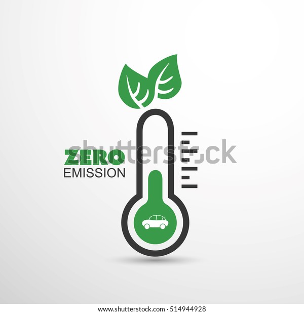 Zero Emission - Global Warming,\
Ecological Problems And Solutions - Thermometer Icon\
Design