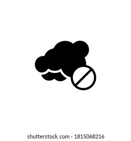 Zero Emission Icon in black flat glyph, filled style isolated on white background