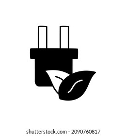 Zero Emission Icon in black flat glyph, filled style isolated on white background
