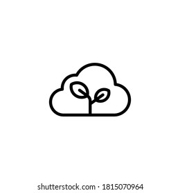 Zero Emission Icon  in black line style icon, style isolated on white background