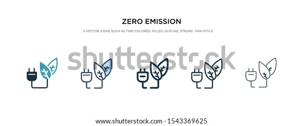 zero emission icon in different style vector\
illustration. two colored and black zero emission vector icons\
designed in filled, outline, line and stroke style can be used for\
web, mobile, ui