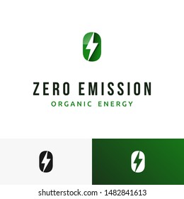 zero emission logo design inspiration. it's a zero shape with thunder inside it to conveys zero emission