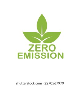 Ilustración del logotipo de emisión cero. adecuado para la industria, el medio ambiente, la medicina, la contaminación, el automóvil