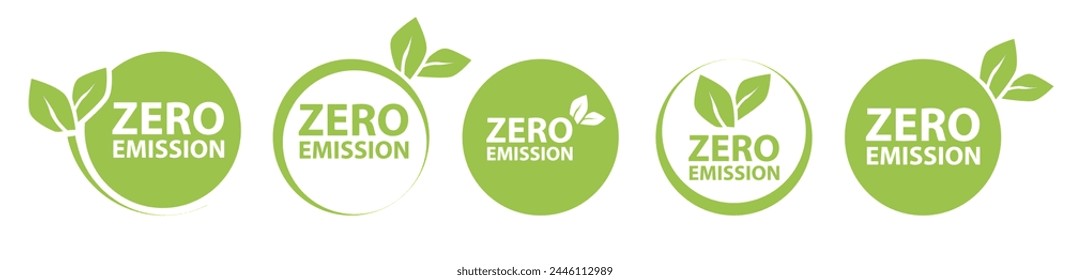 Zero Emission Net zero icon, CO2 net-zero emission, carbon neutral concept. Vector