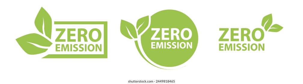 Zero Emission Net zero icon, CO2 net-zero emission, carbon neutral concept. Vector