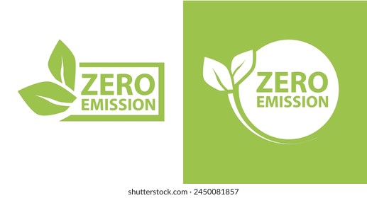 Zero Emission Net zero icon, CO2 net-zero emission, carbon neutral concept. Vector