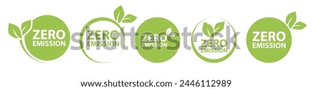 Zero Emission Net zero icon, CO2 net-zero emission, carbon neutral concept. Vector
