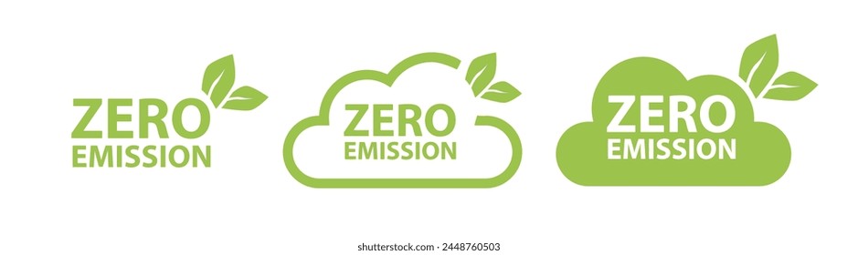 Zero Emission. Net zero label stamp design leaves Zero Emission carbon eco stamp symbol Vector