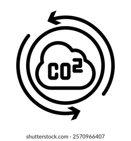 Zero emission Outline bold Vector Icon which can be easily modified or Edited   