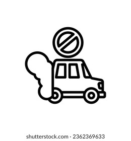 Zero Emission Outline Icon Vector Illustration 