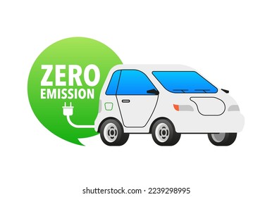 Zero emission sign. Clean energy. CO2 neutral power. Environmental responsibility.