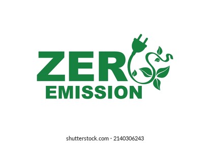 signo de emisión cero en fondo blanco