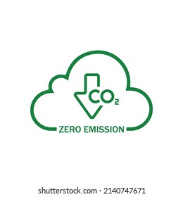 zero emission sign on white background