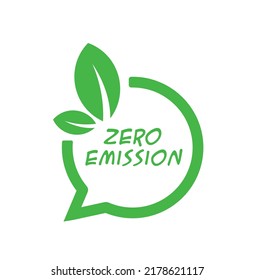 Zero Emission Sign On White Background