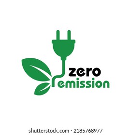 zero emission sign on white background