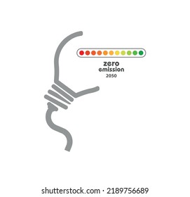 signo de emisión cero en fondo blanco