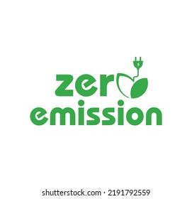 zero emission sign on white background