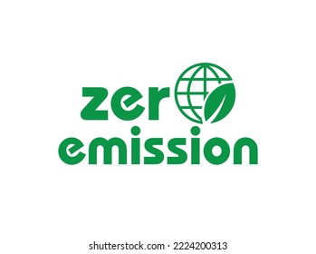 zero emission sign on white background