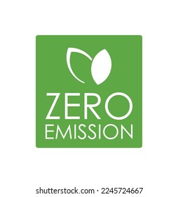 zero emission sign on white background