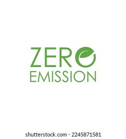 zero emission sign on white background