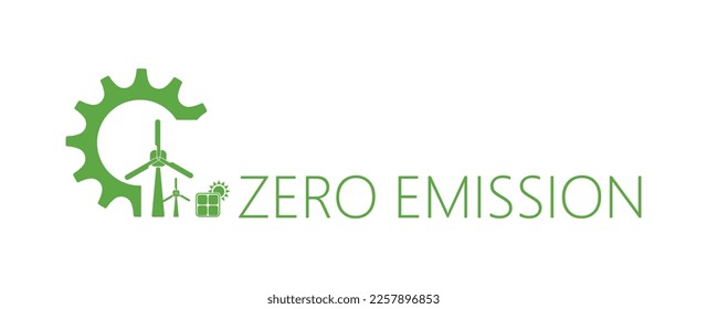 zero emission sign on white background
