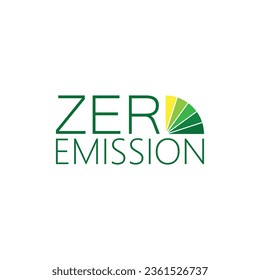 zero emission sign on white background