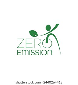 zero emission sign on white background
