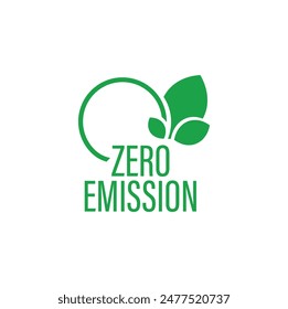 zero emission sign on white background