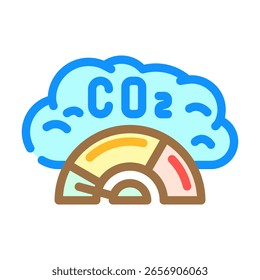 Vector de icono de color de tecnología de emisión cero. signo de tecnología de emisión cero. ilustración de símbolo aislado