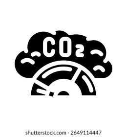 Vector de icono de glifo de tecnología de emisión cero. signo de tecnología de emisión cero. ilustración de símbolo aislado
