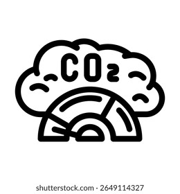 zero emission technology line icon vector. zero emission technology sign. isolated contour symbol black illustration