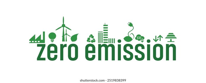 zero emission text information sign