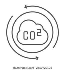 Zero emission thinline icon, editable vector icon, pixel perfect, illustrator ai file 