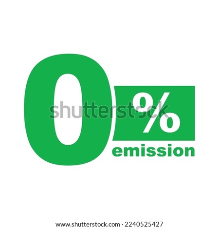 Zero emission vector concept. Carbon neutral. Net zero greenhouse gas emissions objective. Climate neutral long term strategy. No toxic gases.