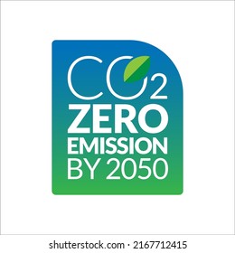 Zero Emissions by 2050 vector icon badge