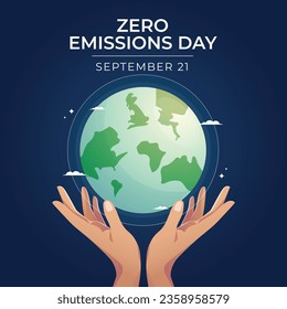 Zero Emissions Day design template good for celebration usage. globe vector illustration. flat design. vector eps 10.