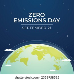 Zero Emissions Day design template good for celebration usage. globe vector illustration. flat design. vector eps 10.