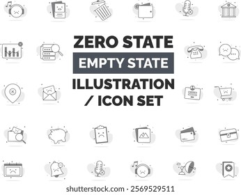 Zero or empty state illustrations set that you can use in your designs