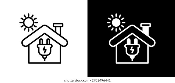 Null-Energie-Gebäude Symbol linear gemischt Vektorgrafik